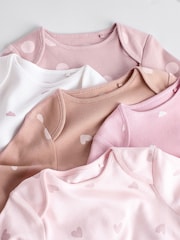 Pink Baby 100% Cotton Bodysuits 5 Pack - Image 10 of 13