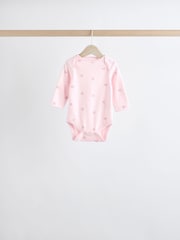 Pink Baby 100% Cotton Bodysuits 5 Pack - Image 5 of 13