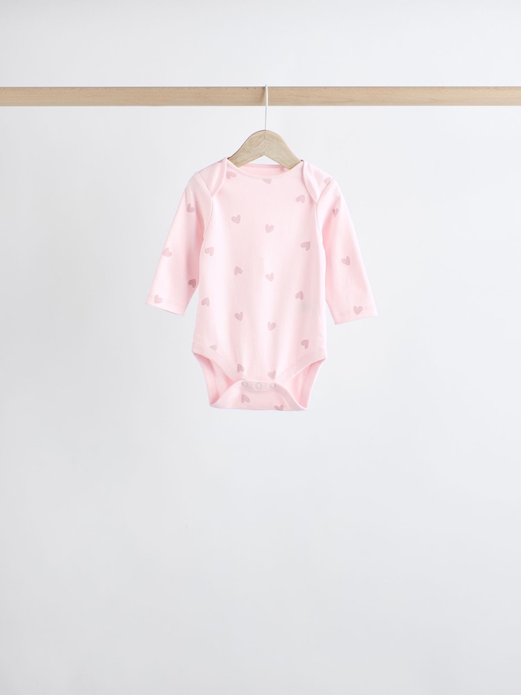Pink Baby 100% Cotton Bodysuits 5 Pack - Image 5 of 13