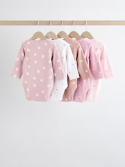 Pink Baby 100% Cotton Bodysuits 5 Pack - Image 7 of 13