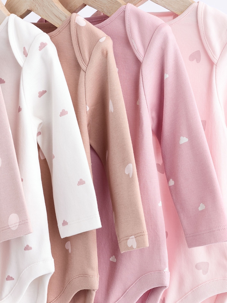 Pink Baby 100% Cotton Bodysuits 5 Pack - Image 9 of 13