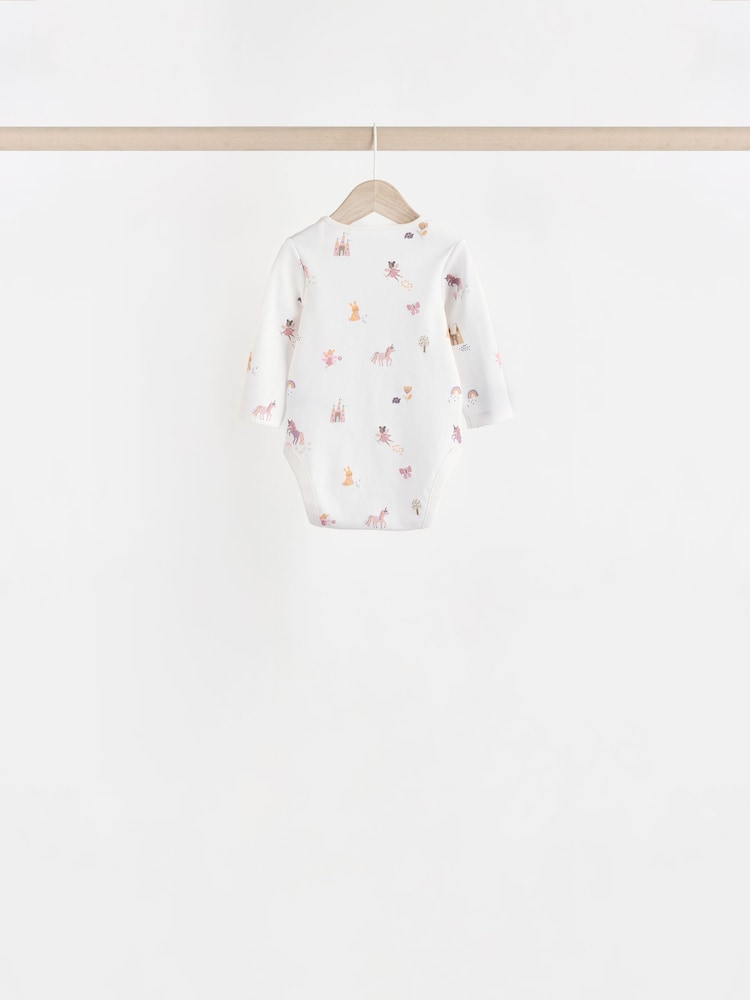 Multi - Body à manches longues 100% coton pastel pour bébé 7 Paquet - Image 10 of 14