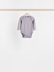 Multi 7 Pack Baby Long Sleeve 100% Cotton Pastel Bodysuits 7 Pack - Image 3 of 14