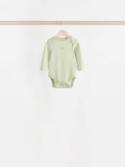 Multi 7 Pack Baby Long Sleeve 100% Cotton Pastel Bodysuits 7 Pack - Image 4 of 14