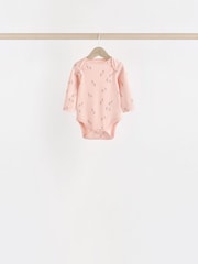 Multi 7 Pack Baby Long Sleeve 100% Cotton Pastel Bodysuits 7 Pack - Image 5 of 14