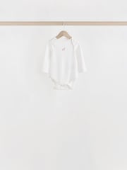 Multi 7 Pack Baby Long Sleeve 100% Cotton Pastel Bodysuits 7 Pack - Image 6 of 14