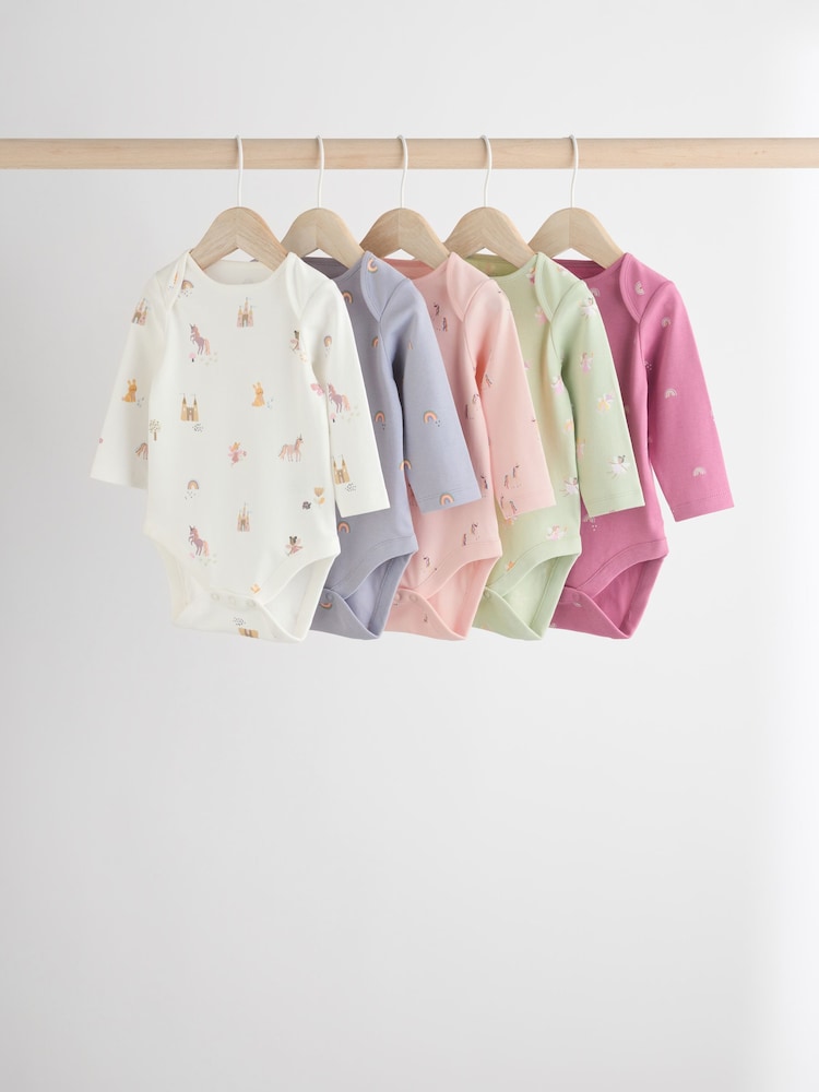 Mehrfarbig - 7er-Pack langärmlige Baby-Bodys aus 100 % Baumwolle in Pastelltönen - Bild 1 von 13 Mehrfarbig - 7er-Pack langärmlige Baby-Bodys aus 100 % Baumwolle in Pastelltönen - Bild 1 von 13