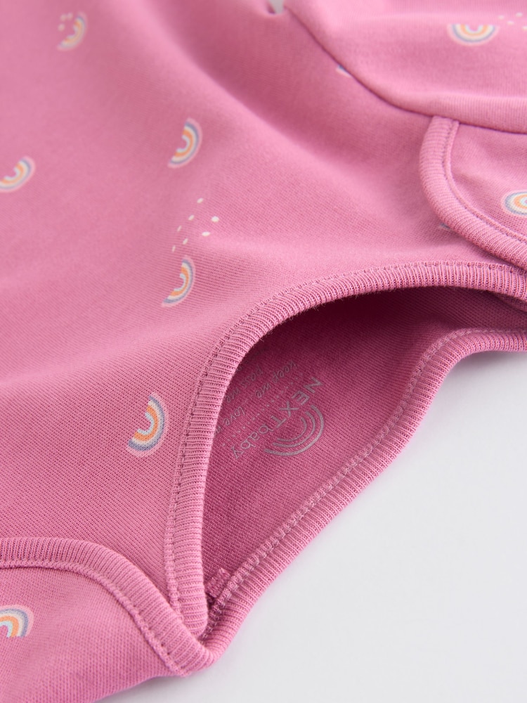 Multi - Body à manches longues 100% coton pastel pour bébé 7 Paquet - Image 11 of 13