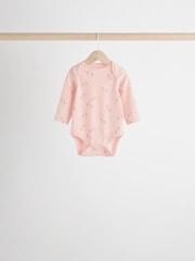 Multi 5 Pack Baby Long Sleeve 100% Cotton Pastel Bodysuits 7 Pack - Image 4 of 13
