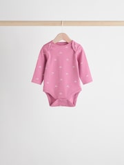 Multi 5 Pack Baby Long Sleeve 100% Cotton Pastel Bodysuits 7 Pack - Image 6 of 13