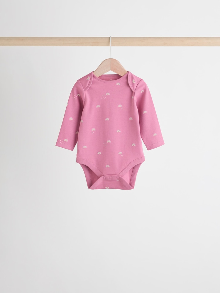 Multi - Body à manches longues 100% coton pastel pour bébé 7 Paquet - Image 6 of 13