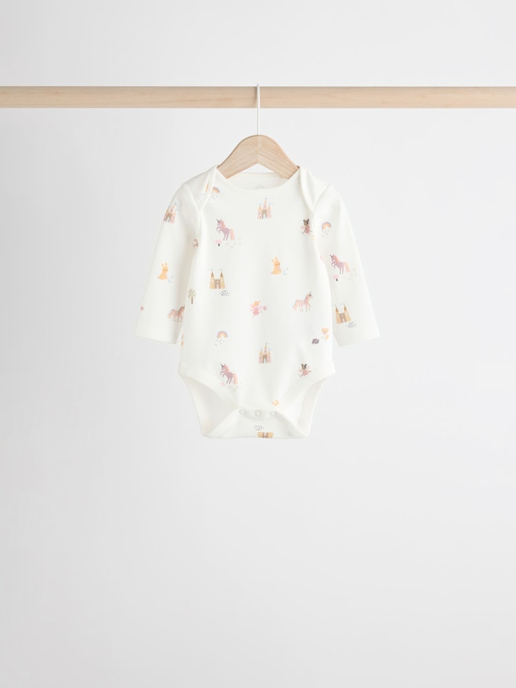 Multi - Body à manches longues 100% coton pastel pour bébé 7 Paquet - Image 7 of 13