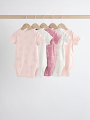 Pink Baby 100% Cotton Bodysuits 5 Pack - Image 2 of 12