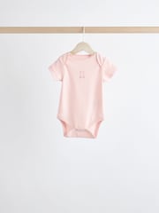 Pink Baby 100% Cotton Bodysuits 5 Pack - Image 7 of 12