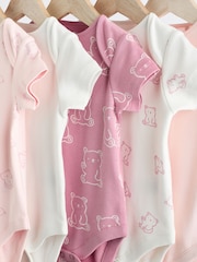 Pink Baby 100% Cotton Bodysuits 5 Pack - Image 9 of 12