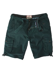 Joe Browns Green Multi Pocket Knee Length Belted Relaxed Fit Camo Cargo Shorts - Image 5 of 5