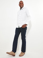 Joe Browns White Smart Triple Collared 100% Cotton Shirt - Image 3 of 5