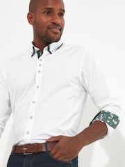 Joe Browns White Smart Triple Collared 100% Cotton Shirt - Image 4 of 5