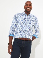 Joe Browns Blue Peacock Bird Print Shirt - Image 3 of 7