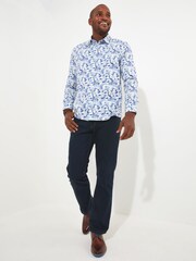 Joe Browns Blue Peacock Bird Print Shirt - Image 5 of 7