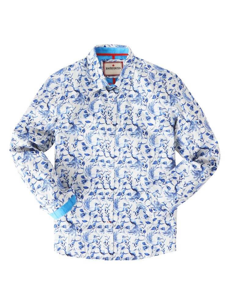 Joe Browns Blue Peacock Bird Print Shirt - Image 7 of 7