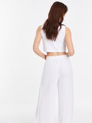Pantalon large aspect lin Quiz - Image 2 of 4