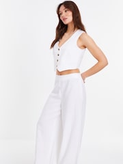 Pantalon large aspect lin Quiz - Image 3 of 4
