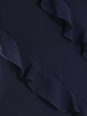 Quiz Blue Navy Chiffon Ruffle Maxi Dress - Image 5 of 5