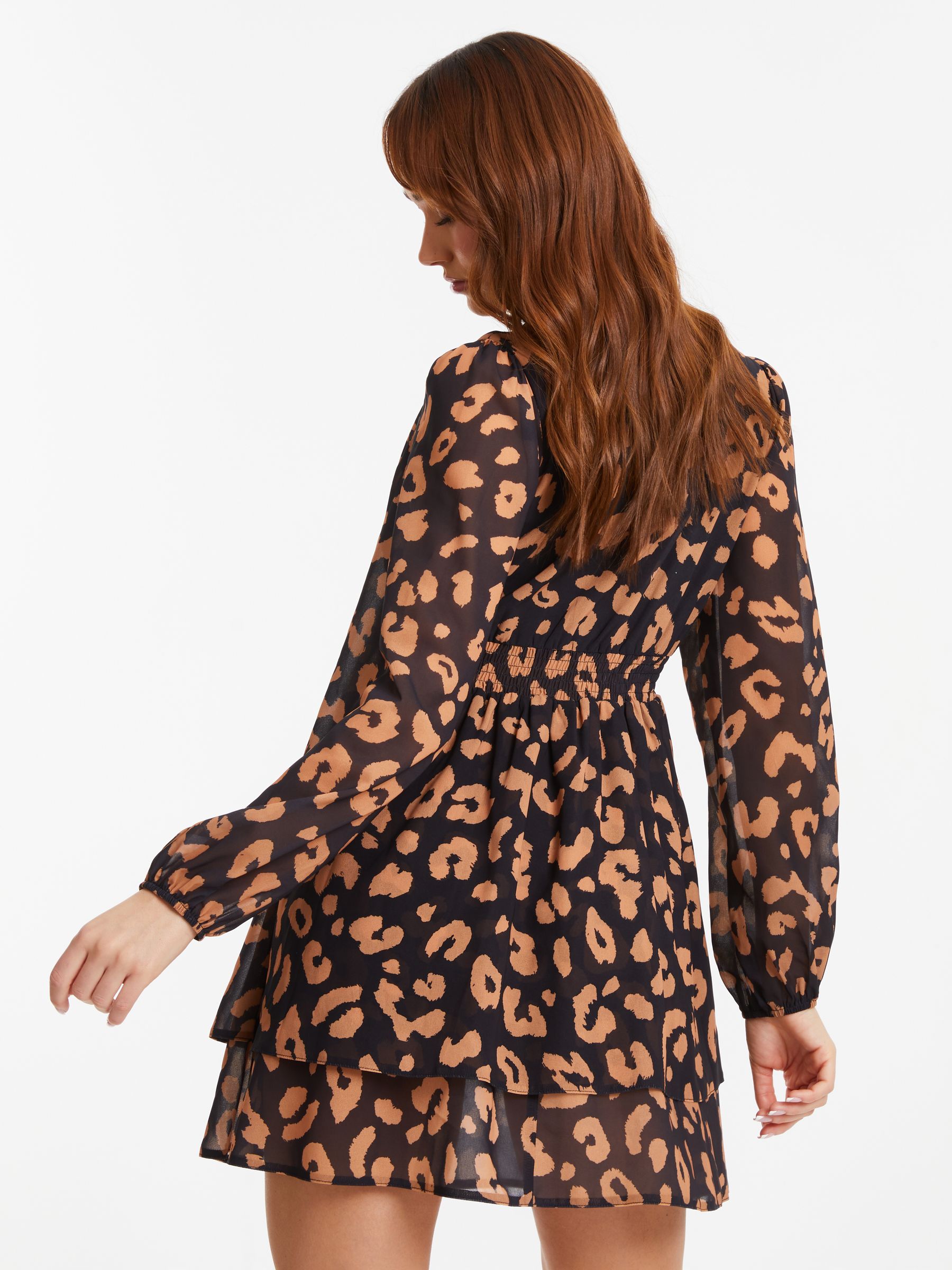 Buy Quiz Black Chiffon Animal Print Skater Dress from Next Luxembourg