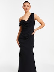 Quiz Black Chiffon Cowl Neck Bridesmaid Maxi Dress - Image 4 of 7