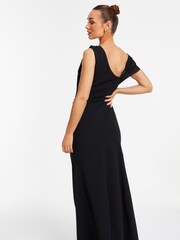 Quiz Black Chiffon Cowl Neck Bridesmaid Maxi Dress - Image 5 of 7