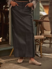 Black Faux Leather PU Column Skirt - Image 1 of 7