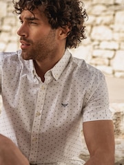Threadbare White Cotton Printed Short Sleeve Shirt - Image 4 of 4