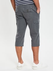 Threadbare Grey 3/4 Length Belted Cargo Trousers - Image 2 of 4