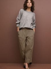 Green Barrell Leg 100% Cotton Trousers - Image 1 of 6