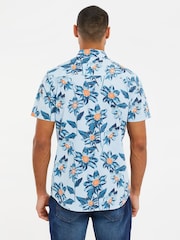 Threadbare Blue Chrome Print Short Sleeve Shirt - Image 2 of 4