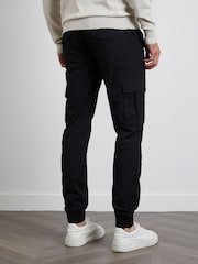 Threadbare Black Slim Fit Cuffed Cargo 100% Cotton Trousers - Image 2 of 4