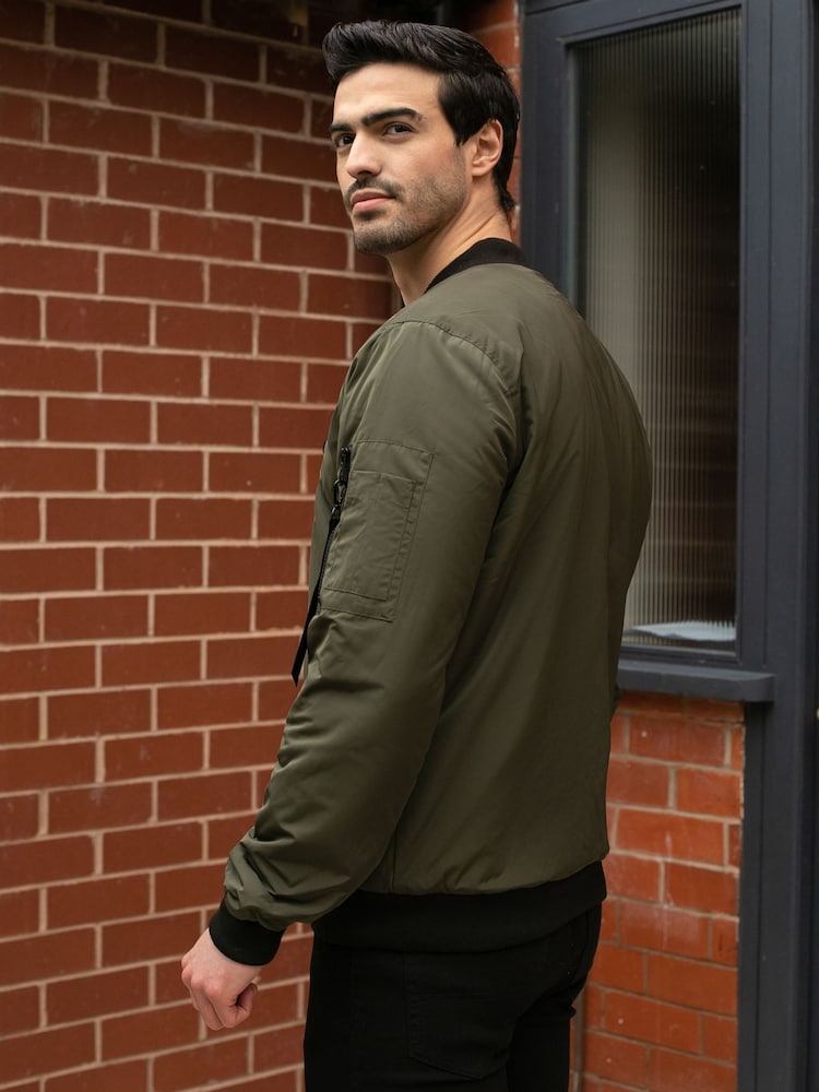 Threadbare Green Lightweight Bomber Jacket - Image 2 of 4