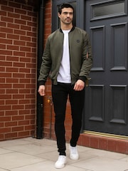 Threadbare Green Lightweight Bomber Jacket - Image 3 of 4