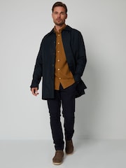 Threadbare Navy Blue Showerproof Longline Mac - Image 3 of 3
