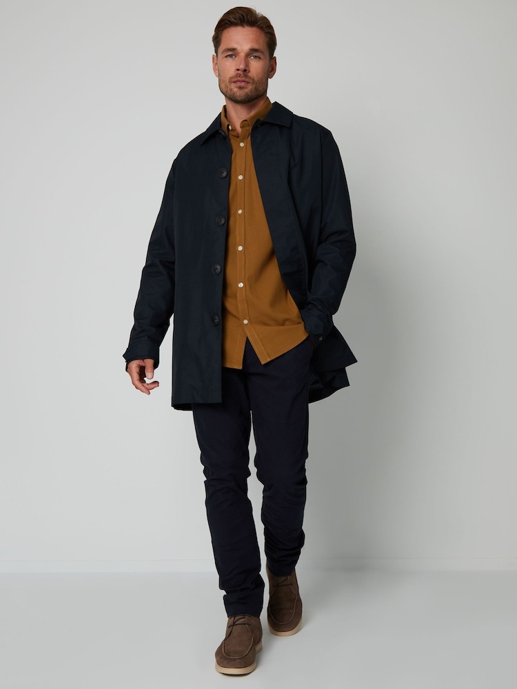 Navy Blue - Threadbare Showerproof Longline Mac - Image 3 of 3 Navy Blue - Threadbare Showerproof Longline Mac - Image 3 of 3
