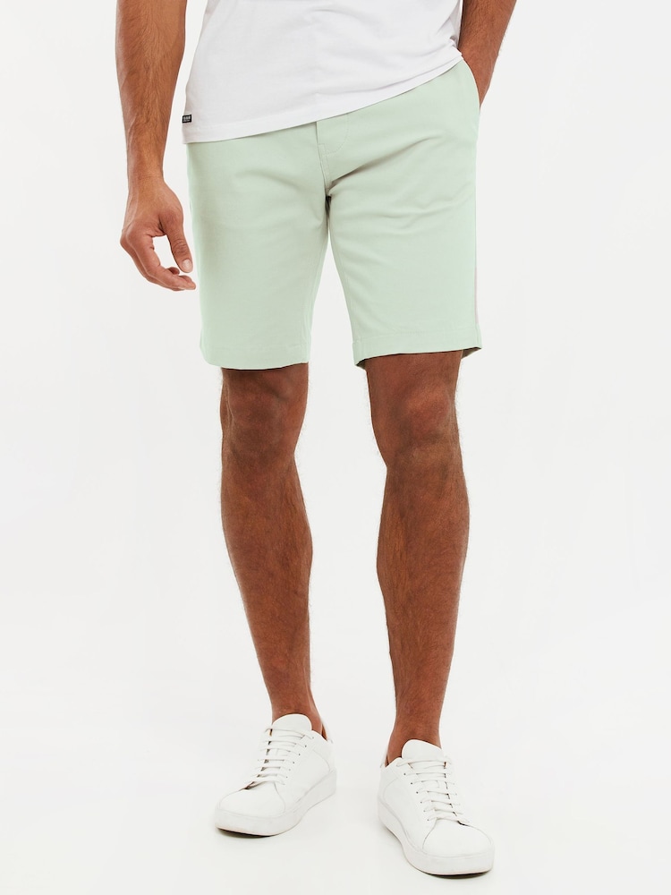 Threadbare Green Slim Fit Cotton Chino Shorts With Stretch - Image 1 of 4