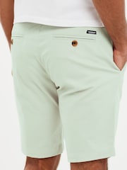 Threadbare Green Slim Fit Cotton Chino Shorts With Stretch - Image 3 of 4