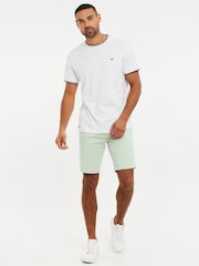 Threadbare Green Slim Fit Cotton Chino Shorts With Stretch - Image 4 of 4
