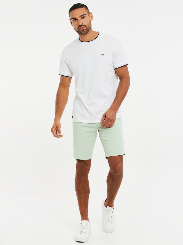 Threadbare Green Slim Fit Cotton Chino Shorts With Stretch - Image 4 of 4
