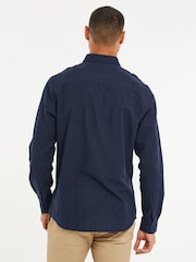 Marinha - Camisa de manga comprida Threadbare Linen Blend - Imagem 2 de 4
