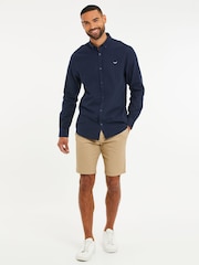 Marinha - Camisa de manga comprida Threadbare Linen Blend - Imagem 3 de 4