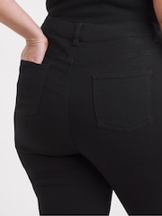 Negro - Simply Be Alto Waist Super Stretch Flared Jeans - Imagen 4 de 4