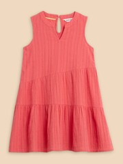 White Stuff Red 100% Cotton Coral Woven Dress - Image 1 of 3