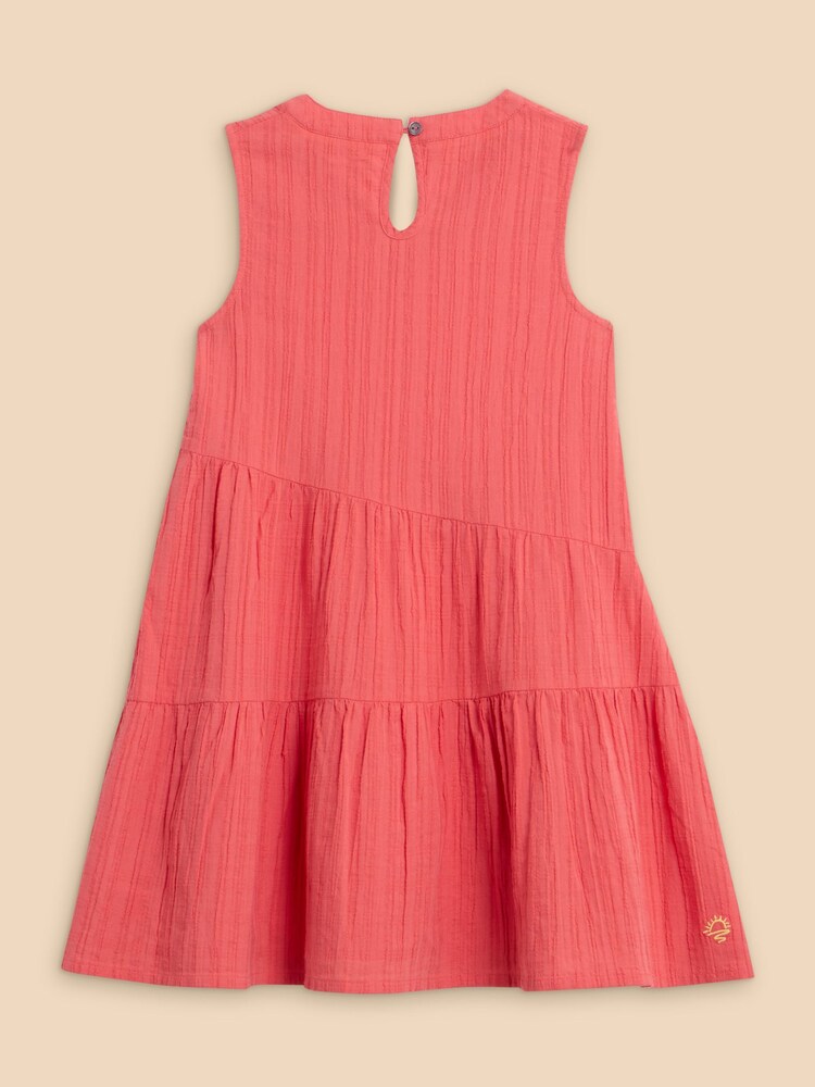 White Stuff Red 100% Cotton Coral Woven Dress - Image 2 of 3